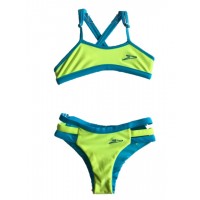 SUNKINI SPEEDO DOUBLE FACE NEON JUNIOR - AMARELO SPIRIT SKYBLUE